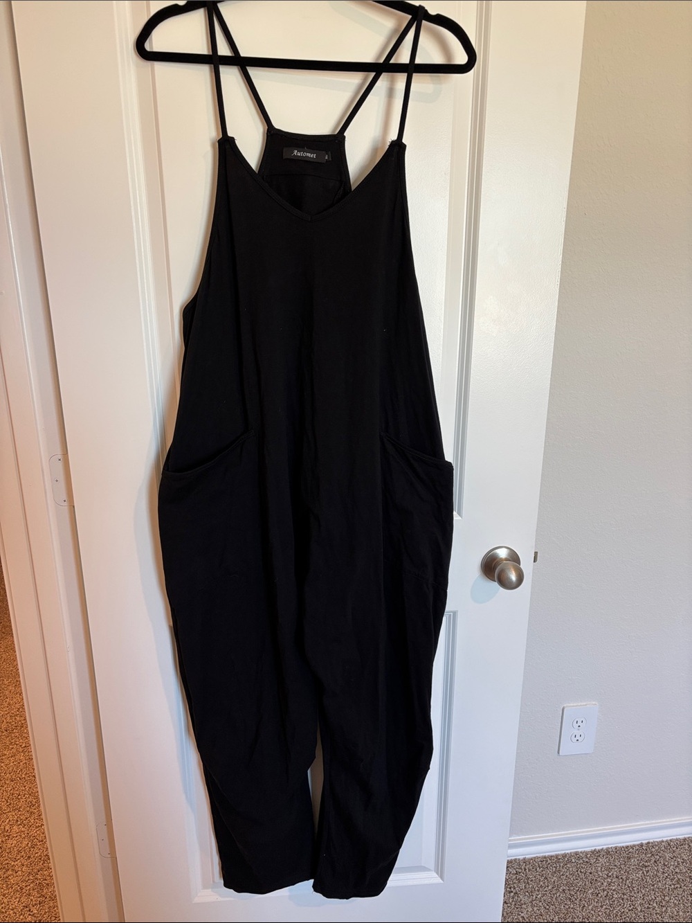 Black Sleeveless Harem Jumpsuit with Pockets
